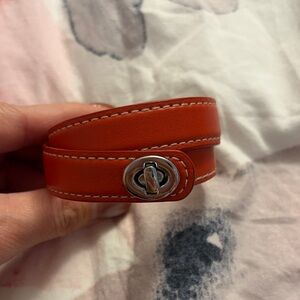 Coach Leather Wrap Bracelet in Vermillion